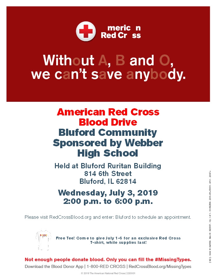 Blood Drive in July.